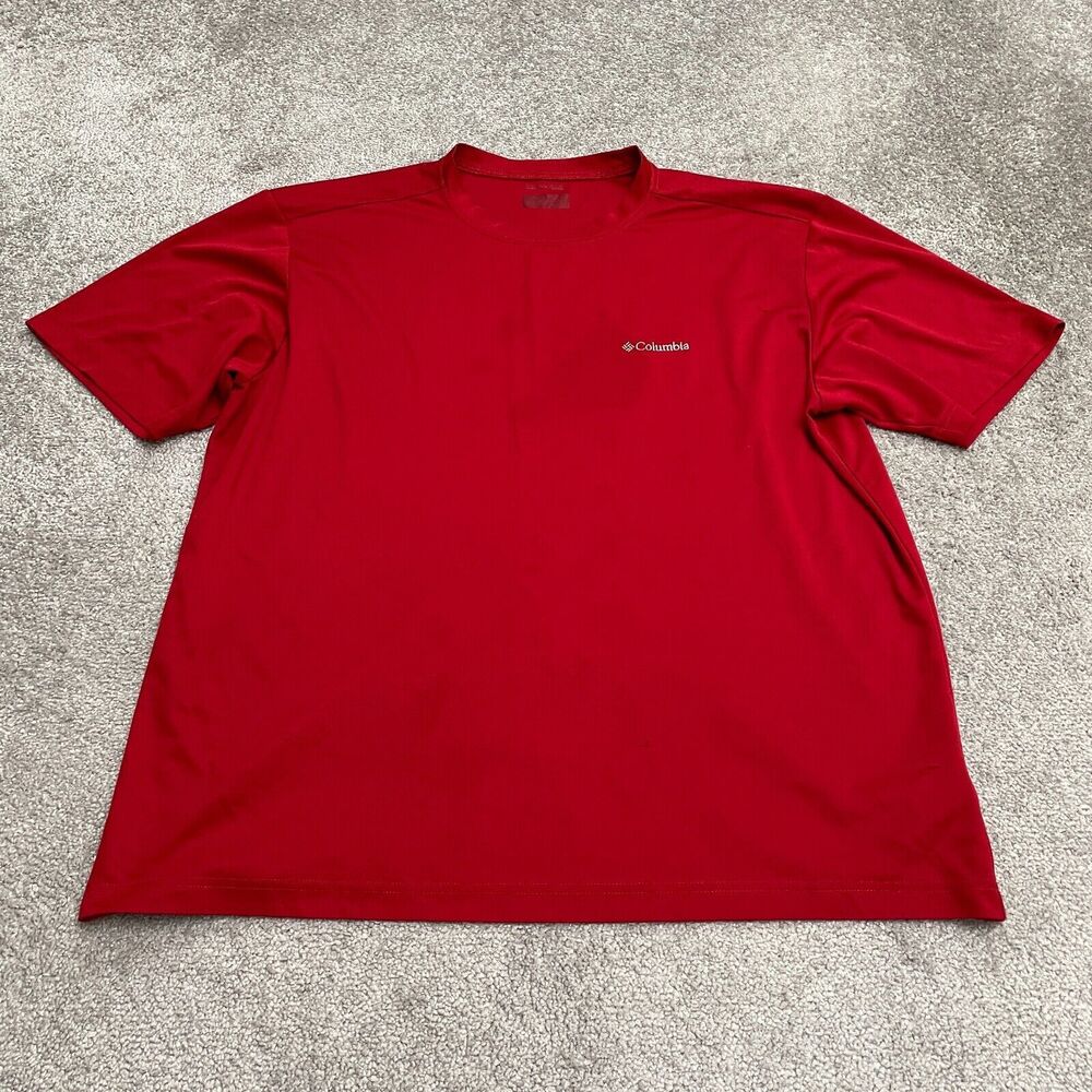 Columbia Omni Wick Active T-Shirt Mens 2XL Red Crew Neck Short Sleeve Casual Tee
